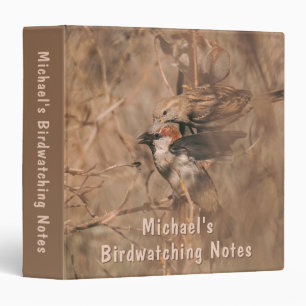 Sparrow Birds Nature Photograph Birdwatching Notes 3 Ring Binder