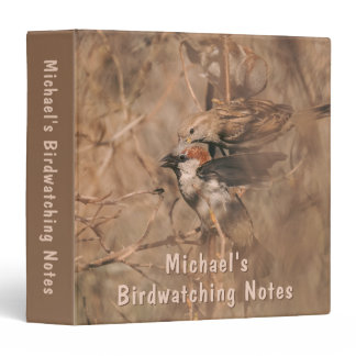Sparrow Birds Nature Photograph Birdwatching Notes 3 Ring Binder