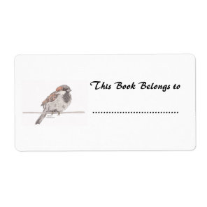 Sparrow Book Plate Label