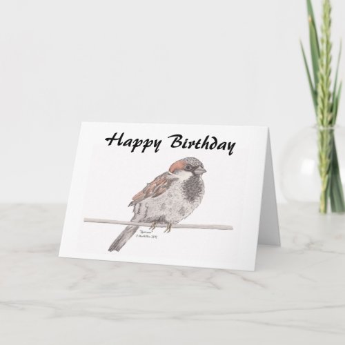 Sparrow Card birthday card