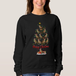 Sparrow Christmas Tree Lights Sparrow Bird Xmas Sweatshirt