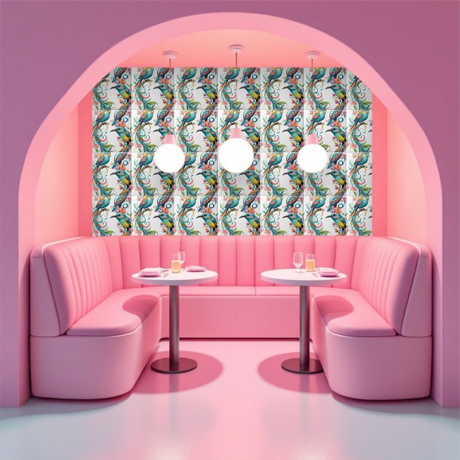 sparrow & floral  ceramic tile (Creator Uploaded)