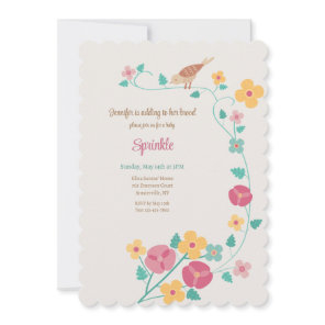 Sparrow Flower Invitation
