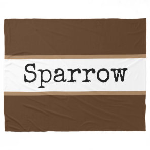 SPARROW Fun Modern Wide Brown White Stripes  Fleece Blanket