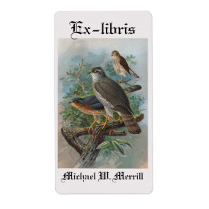 Sparrow hawk bookplate label