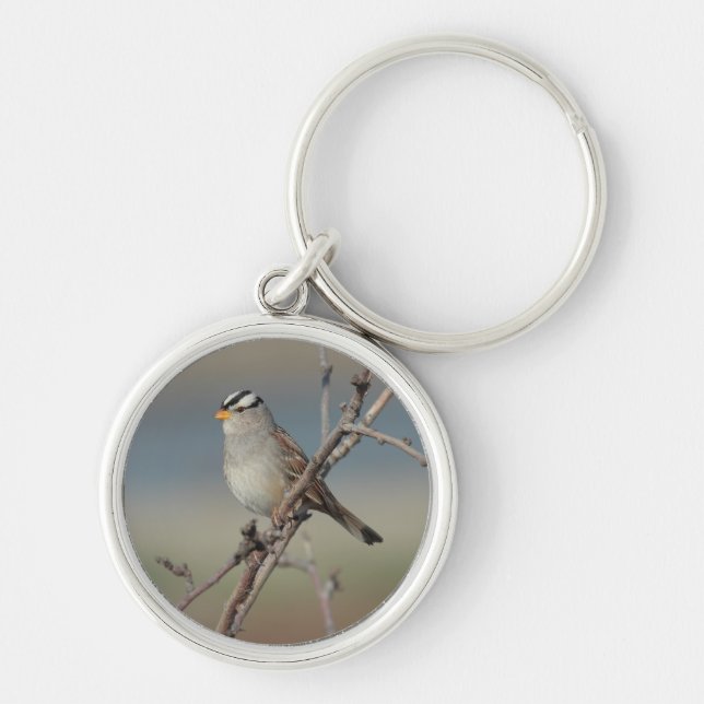 Sparrow on a Branch Keychain (Front)