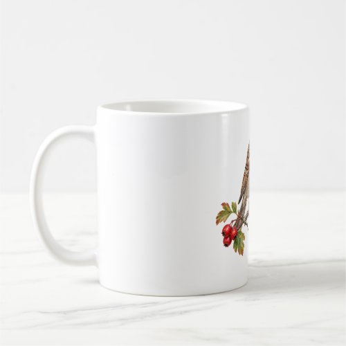Sparrow on a Hawthorn Twig Coffee Mug