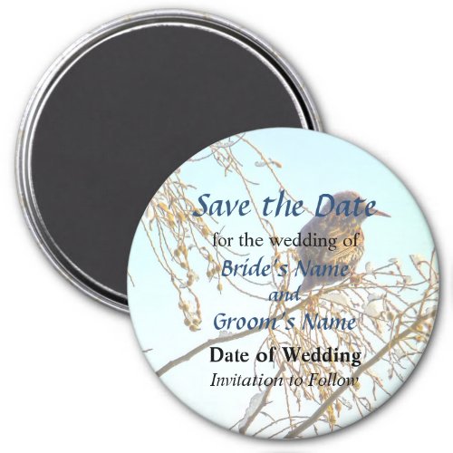 Sparrow on a Winter Branch Save the Date Magnet