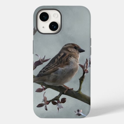 Sparrow on Branch Photo Case_Mate iPhone 14 Case