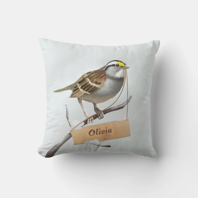 Sparrow Outdoor Pillow (Front)
