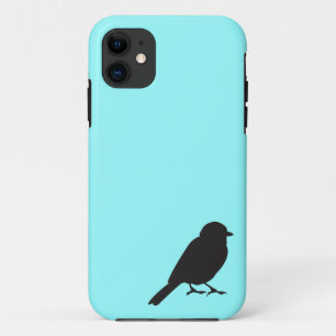 Sparrow silhouette chic blue swallow bird iPhone 11 case