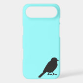 Sparrow silhouette chic blue swallow bird Case-Mate iPhone case (Back)