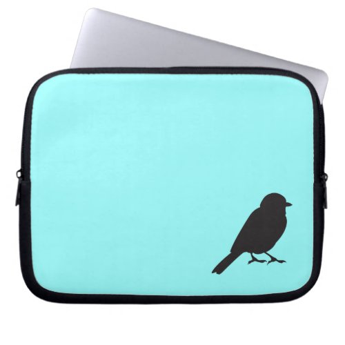 Sparrow silhouette chic blue swallow bird laptop sleeve