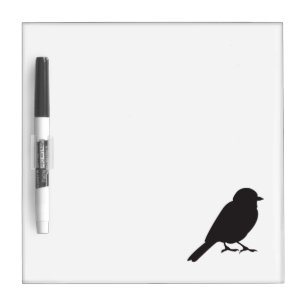 Sparrow silhouette chic cute girly swallow bird Dry-Erase board