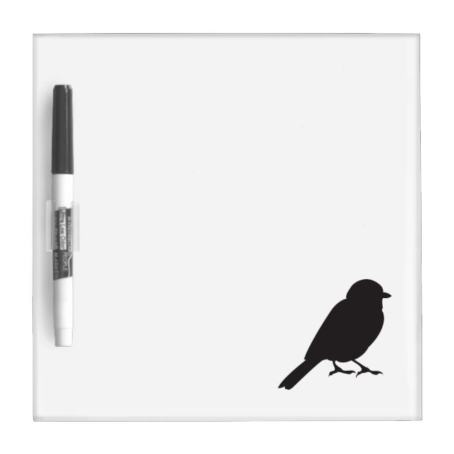 Sparrow silhouette chic cute girly swallow bird Dry-Erase board (Front)