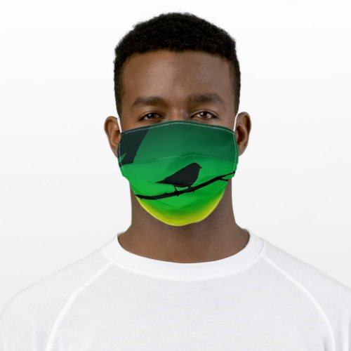 Sparrow Silhouette On Limonene Adult Cloth Face Mask