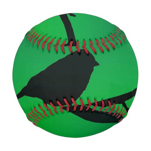 Sparrow Silhouette On Limonene Baseball