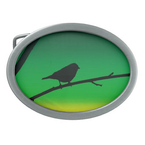Sparrow Silhouette On Limonene  Belt Buckle