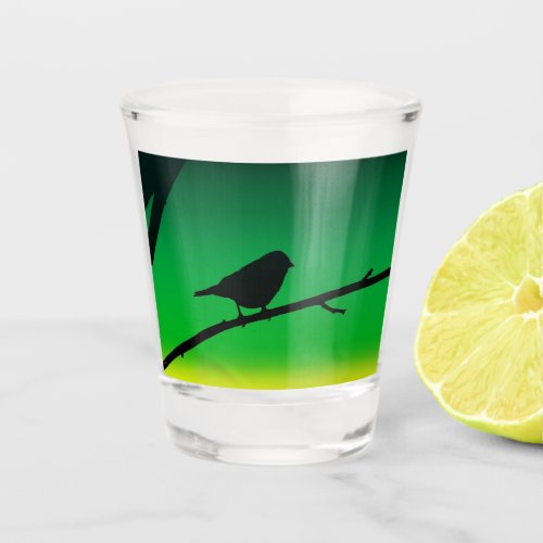 Sparrow Silhouette On Limonene Shot Glass