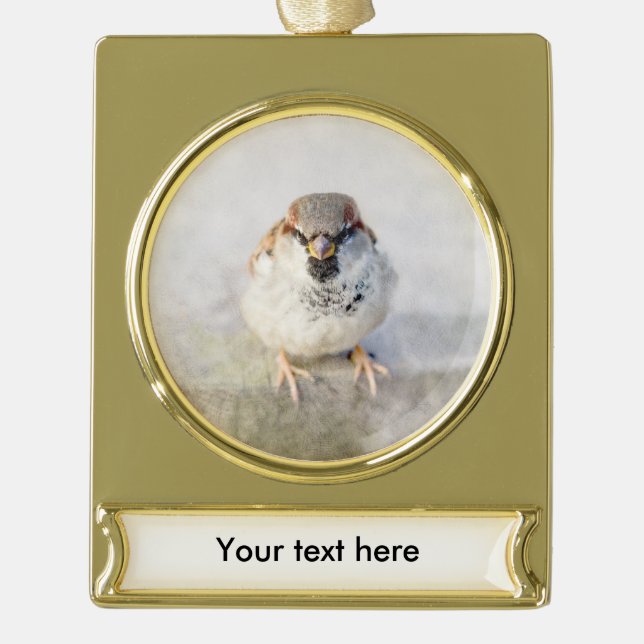 Sparrow - The Warrior Gold Plated Banner Ornament (Front)