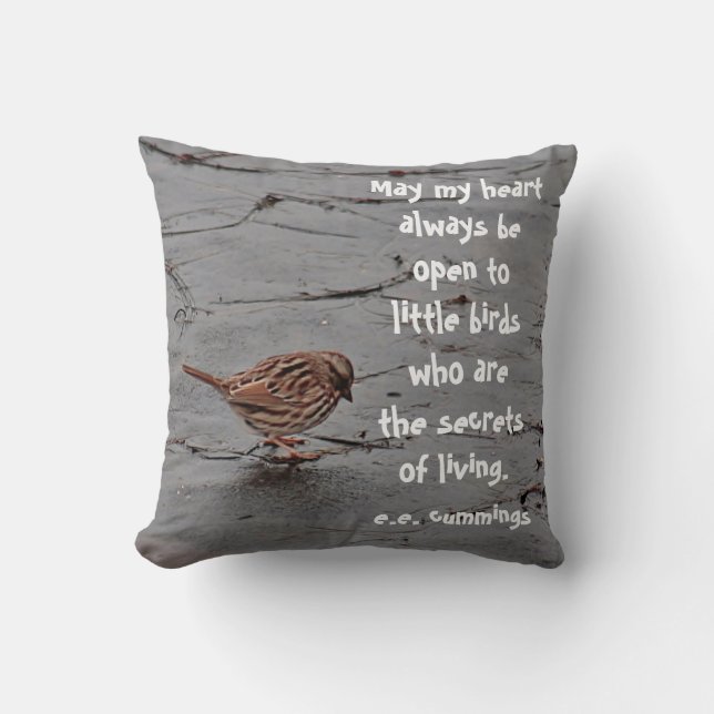 Sparrow Throw Pillow (Front)