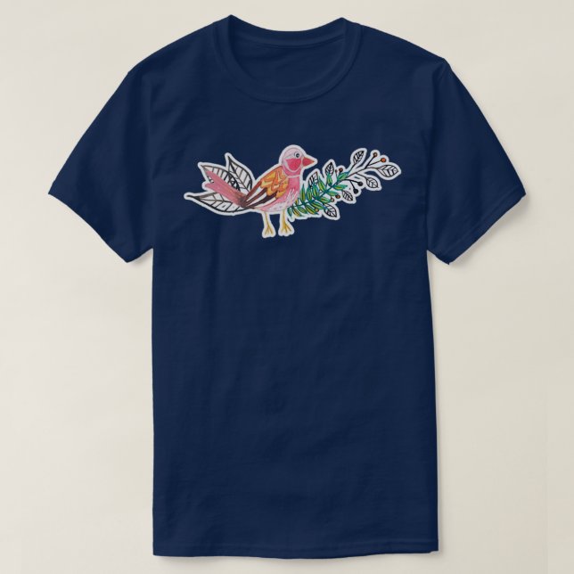 Sparrow Tree branch Raven Bird Leaf Pigeon Bugagha T-Shirt (Design Front)