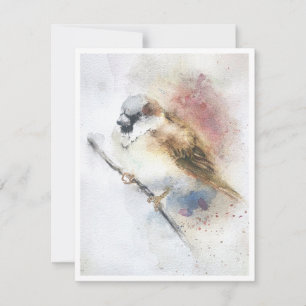 Sparrow Watercolor Note Card