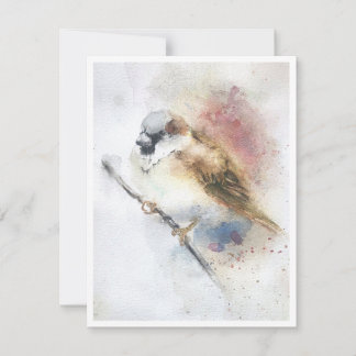 Sparrow Watercolor Note Card