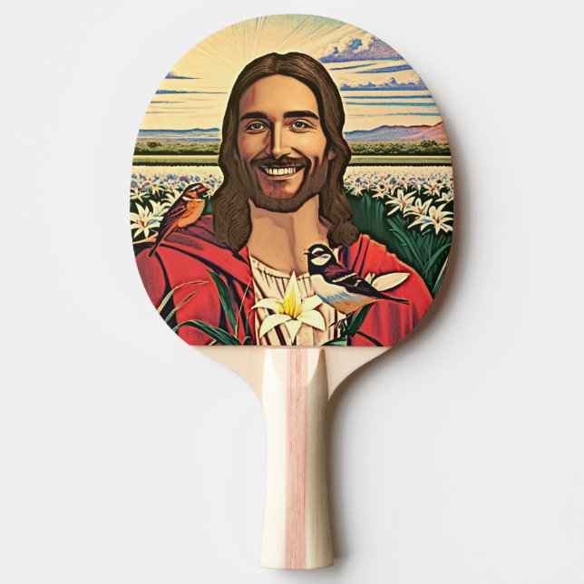 Sparrows and Lilies Ping Pong Paddle (Front)