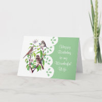Sparrows Dogwood Watercolor Wife Birthday Garden