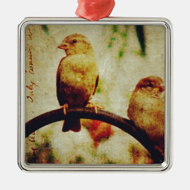 Sparrows Metal Ornament (Front)