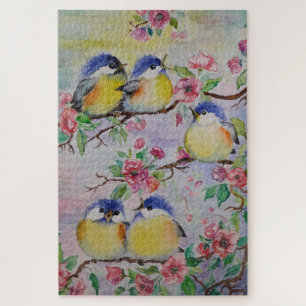 Sparrows Puzzle Spring Birds - Painting