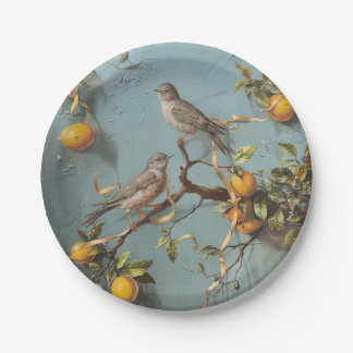 Sparrows - Round Paper Plates