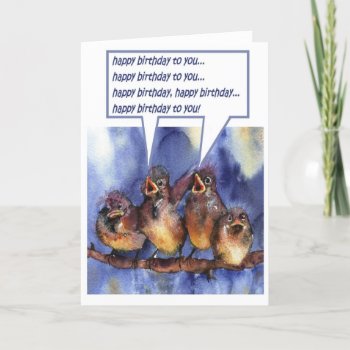 Sparrows Wishing You A Happy Birthday Card by barbaramarion at Zazzle