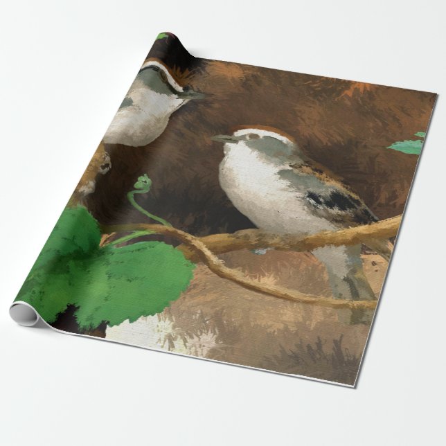 Sparrows Wrapping Paper (Unrolled)
