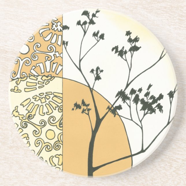 Sparse Tree Silhouette by Megan Meagher Coaster (Front)