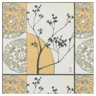 Sparse Tree Silhouette by Megan Meagher Fabric