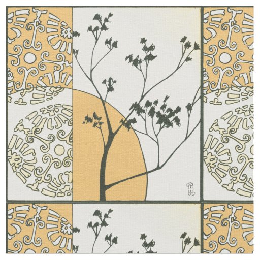 Sparse Tree Silhouette by Megan Meagher Fabric