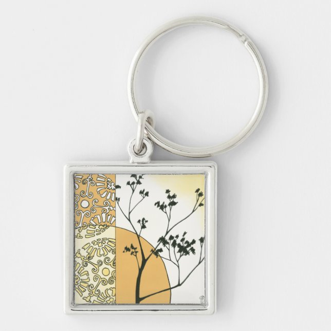 Sparse Tree Silhouette by Megan Meagher Keychain (Front)