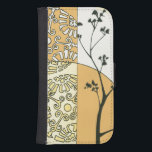 Sparse Tree Silhouette by Megan Meagher Wallet Phone Case For Samsung Galaxy S4<br><div class="desc">A sparse tree reaches to the light in this piece by Meagan Meagher. The silhouette gives the painting a haunted feel,  even as the yellow and orange connote a brightness and levity.</div>