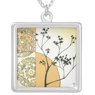 Sparse Tree Silhouette by Megan Meagher Silver Plated Necklace