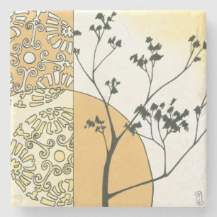 Sparse Tree Silhouette by Megan Meagher Stone Coaster