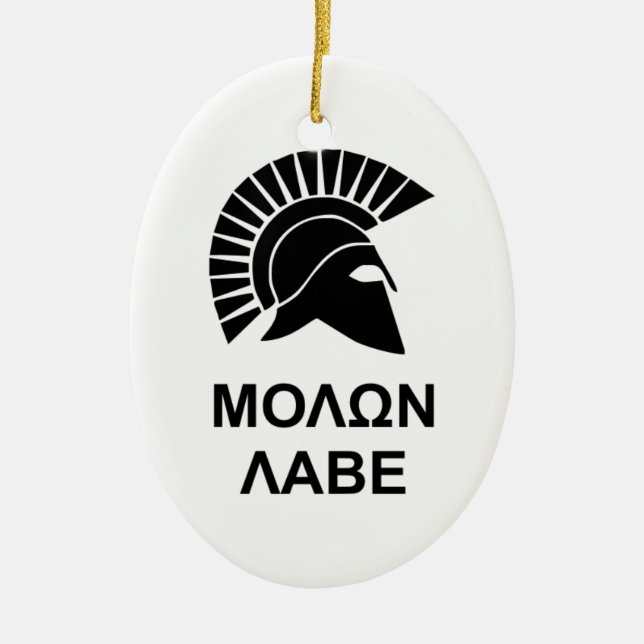 Sparta molon labe ceramic ornament (Front)