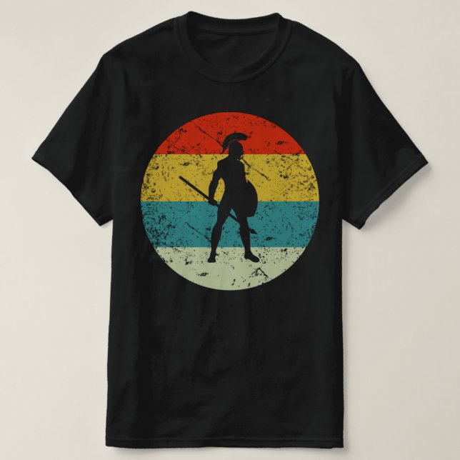 sparta warrior retro vinatge style 70s T-Shirt (Design Front)