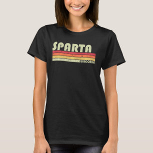 Sparta Wi Wisconsin Funny City Home Roots Retro 7 T-Shirt