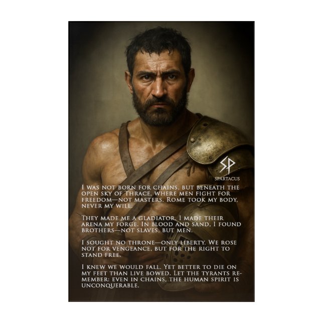Spartacus – The Unconquerable Spirit Acrylic Print (Front)