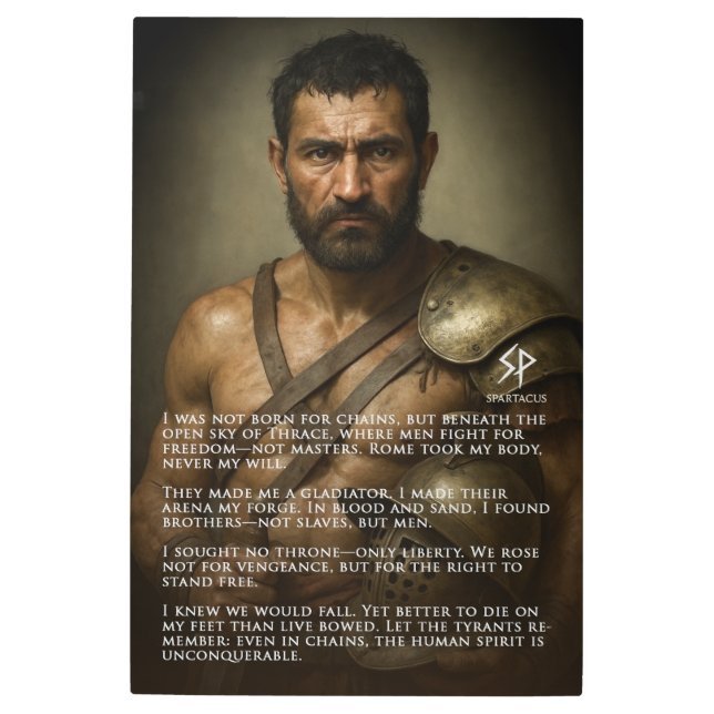 Spartacus – The Unconquerable Spirit Metal Print (Front)