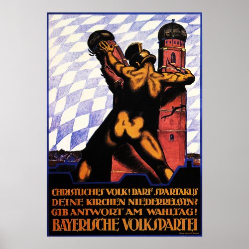 SPARTAKUS 1919 German Political War Propaganda Poster