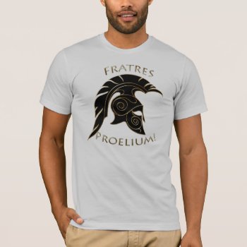 Spartan Battle Trojan Greek Warrior Black Gold T-shirt by TheInspiredEdge at Zazzle