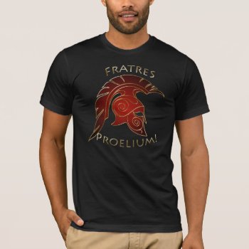 Spartan Battle Trojan Greek Warrior Red Gold T-shirt by TheInspiredEdge at Zazzle
